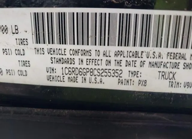 1C6RD6GP8CS255352 2012 2012 RAM 1500- Slt 9