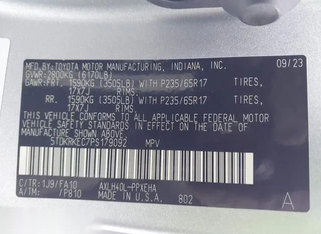 5TDKRKEC7PS179092 2023 2023 Toyota Sienna- LE 9