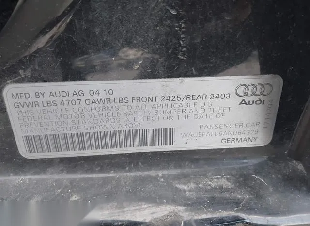 WAUEFAFL6AN064329 2010 2010 Audi A4- 2-0T Premium 9