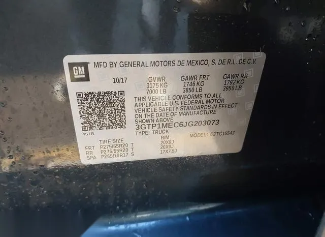 3GTP1MEC6JG203073 2018 2018 GMC Sierra- 1500 Sle 9