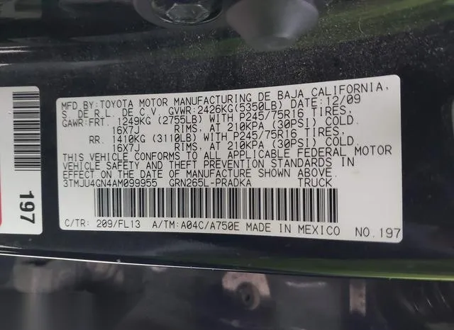 3TMJU4GN4AM099955 2010 2010 Toyota Tacoma- Prerunner V6 9