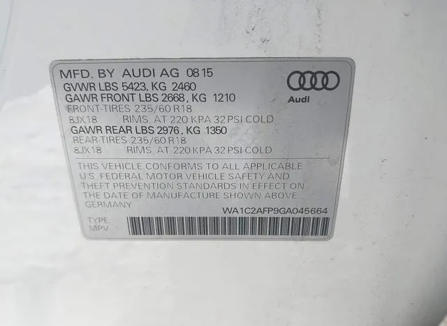 WA1C2AFP9GA045664 2016 2016 Audi Q5- 2-0T Premium 9