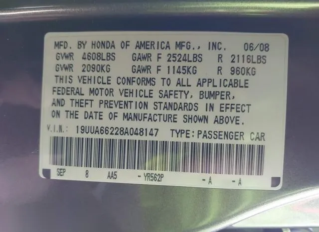 19UUA66228A048147 2008 2008 Acura TL- 3-2 9