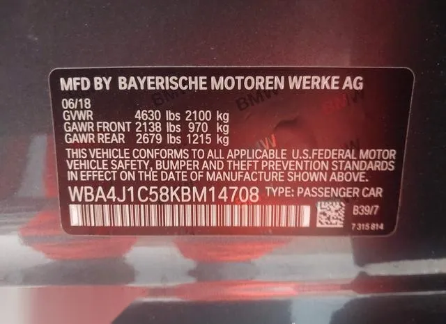 WBA4J1C58KBM14708 2019 2019 BMW 430i Gran Coupe 9