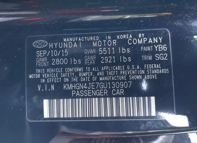 KMHGN4JE7GU130907 2016 2016 Hyundai Genesis- 3-8 9