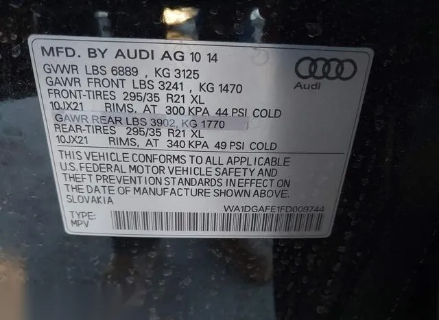 WA1DGAFE1FD009744 2015 2015 Audi Q7- 3-0T S Line Prestige 9