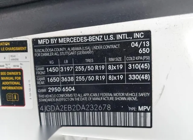 4JGDA2EB2DA232678 2013 2013 Mercedes-Benz Ml 350 Bluetec- 4 9