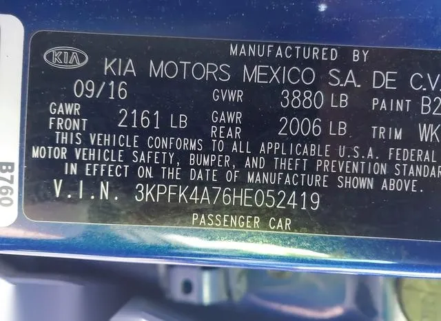 3KPFK4A76HE052419 2017 2017 KIA Forte- LX 9