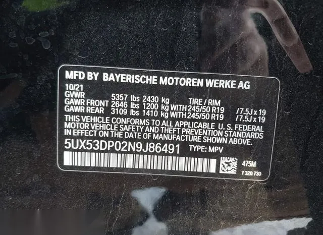 5UX53DP02N9J86491 2022 2022 BMW X3- Xdrive30I 9