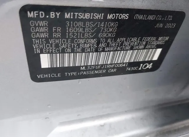 ML32FUFJ1RHF00641 2024 2024 Mitsubishi Mirage- G4 ES 9