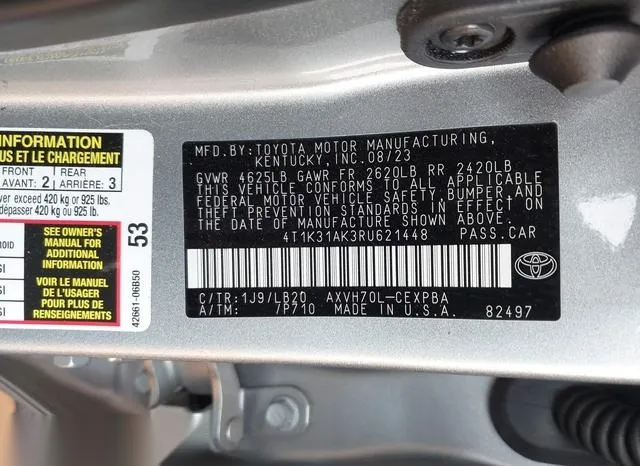 4T1K31AK3RU621448 2024 2024 Toyota Camry- Hybrid Xse 9