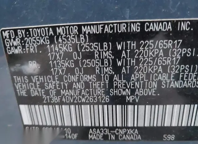 2T3BF4DV2CW263126 2012 2012 Toyota RAV4 9