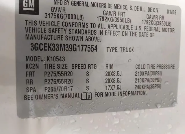 3GCEK33M39G177554 2009 2009 Chevrolet Silverado 1500- Ltz 9