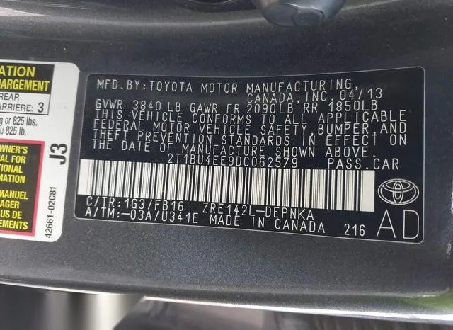 2T1BU4EE9DC062579 2013 2013 Toyota Corolla- LE 9