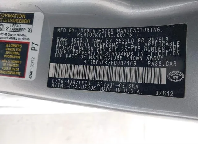 4T1BF1FK7FU087169 2015 2015 Toyota Camry- SE 9