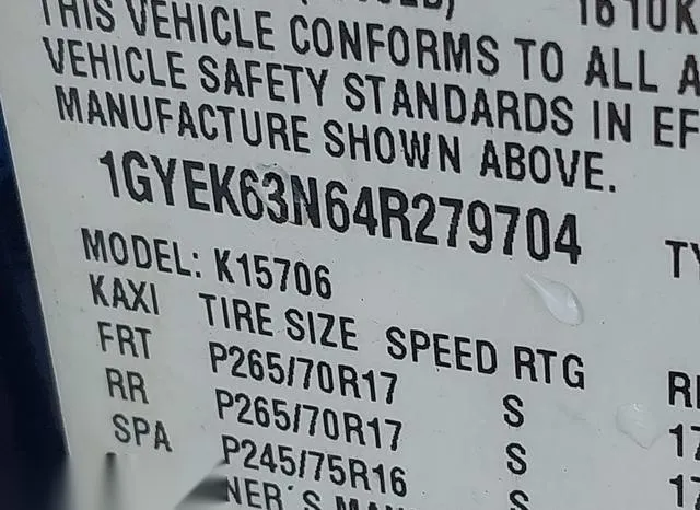 1GYEK63N64R279704 2004 2004 Cadillac Escalade- Standard 9