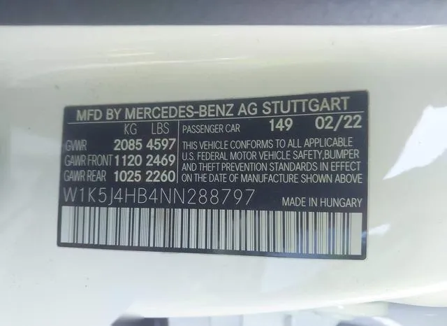 W1K5J4HB4NN288797 2022 2022 Mercedes-Benz Cla 250 Coupe- 4M 9