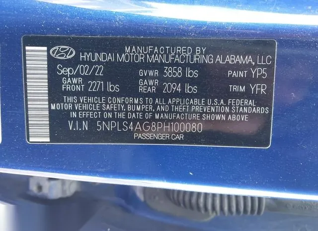 5NPLS4AG8PH100080 2023 2023 Hyundai Elantra- Sel 9