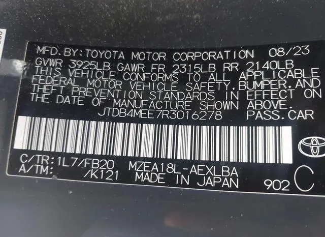 JTDB4MEE7R3016278 2024 2024 Toyota Corolla- LE 9