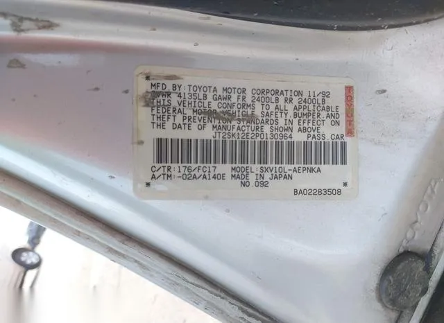 JT2SK12E2P0130964 1993 1993 Toyota Camry- LE 9