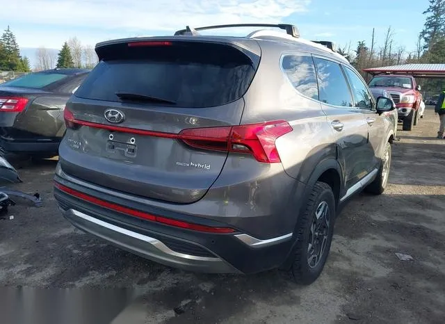 KM8S2DA16MU011886 2021 2021 Hyundai Santa Fe- Hybrid Blue 4