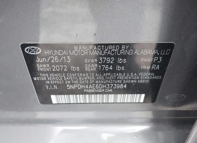 5NPDH4AE6DH373984 2013 2013 Hyundai Elantra- Gls 9