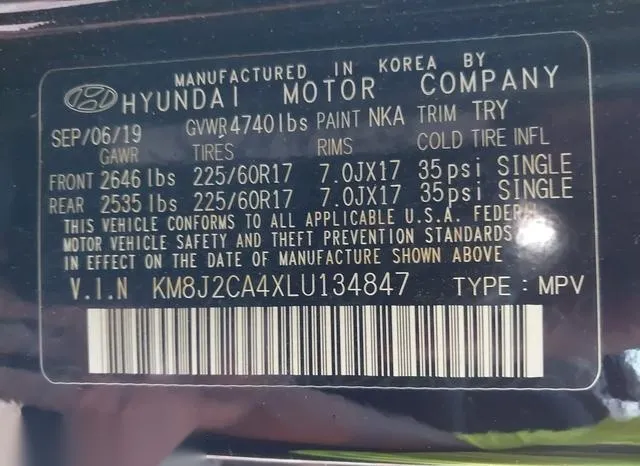 KM8J2CA4XLU134847 2020 2020 Hyundai Tucson- SE 9