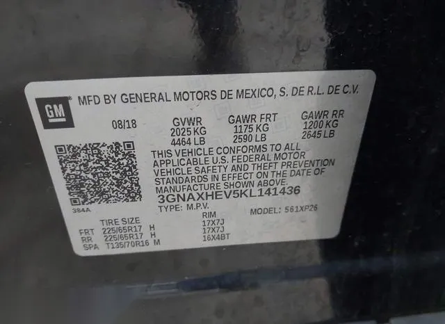 3GNAXHEV5KL141436 2019 2019 Chevrolet Equinox- LS 9