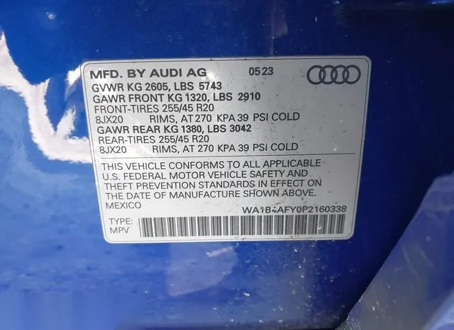 WA1B4AFY0P2160338 2023 2023 Audi SQ5- Premium Plus Tfsi Qua 9