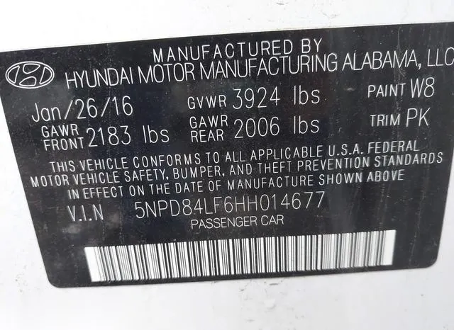 5NPD84LF6HH014677 2017 2017 Hyundai Elantra- SE 9