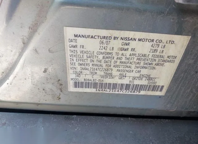 1N4AL21E47C226879 2007 2007 Nissan Altima- 2-5 S 9