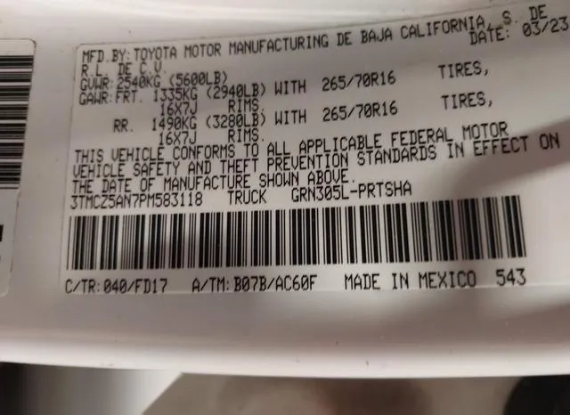 3TMCZ5AN7PM583118 2023 2023 Toyota Tacoma- Trd Off Road 9