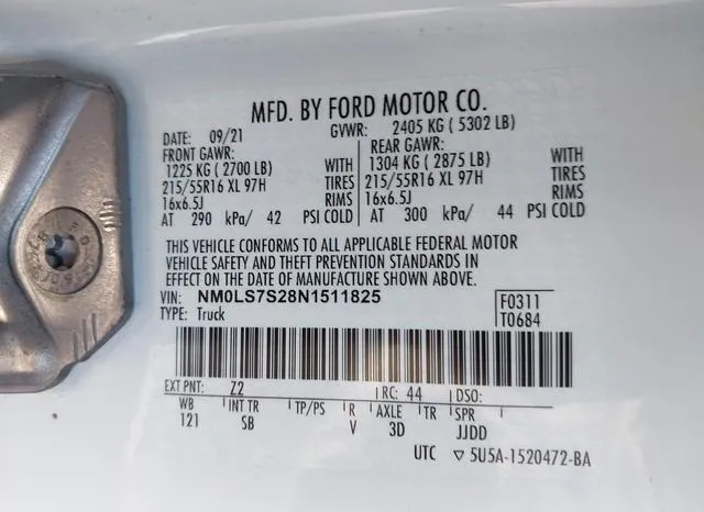 NM0LS7S28N1511825 2022 2022 Ford Transit- Connect Xl Cargo Van 9