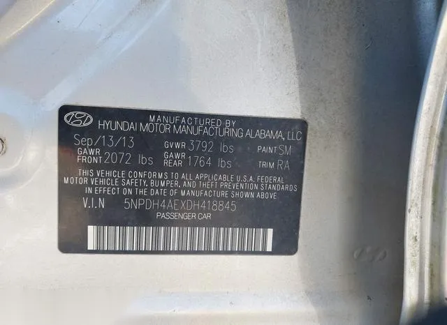 5NPDH4AEXDH418845 2013 2013 Hyundai Elantra- Gls 9