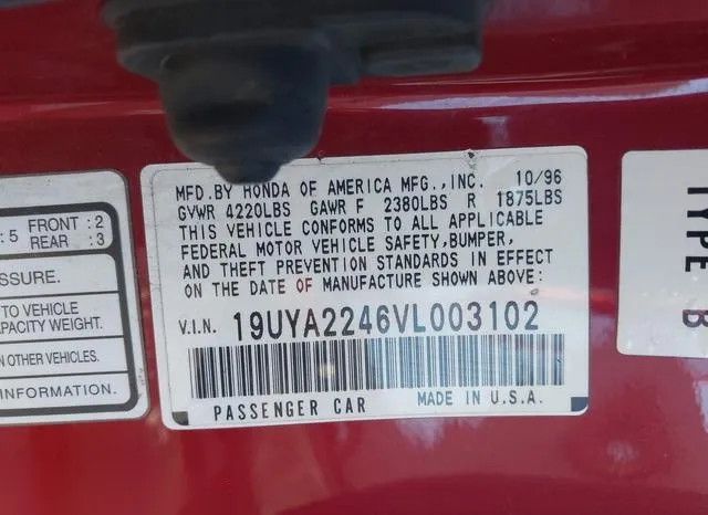 19UYA2246VL003102 1997 1997 Acura CL- 3-0 9