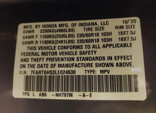 7FART6H53LE024630 2020 2020 Honda CR-V- Hybrid EX 9