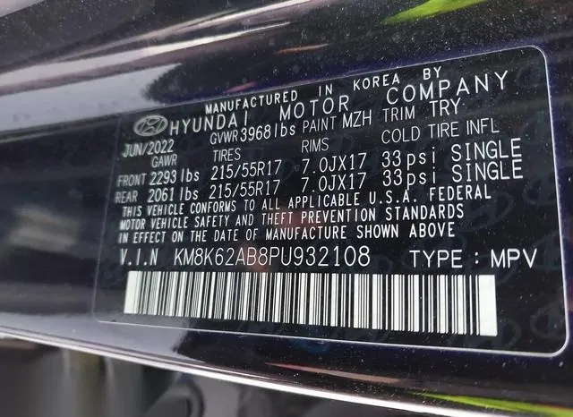 KM8K62AB8PU932108 2023 2023 Hyundai Kona- Sel 9