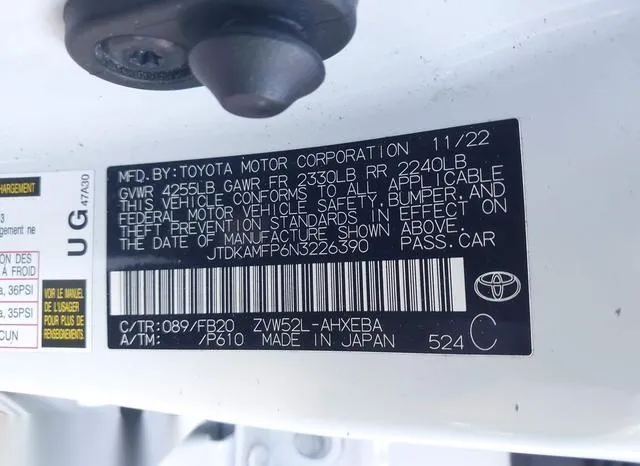 JTDKAMFP6N3226390 2022 2022 Toyota Prius- Prime LE 9