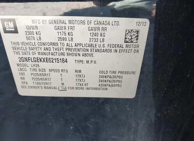 2GNFLGEKXE6215184 2014 2014 Chevrolet Equinox- 2LT 9