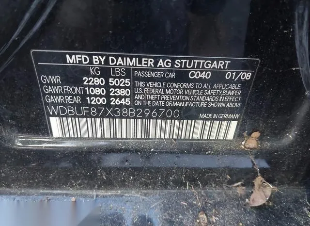 WDBUF87X38B296700 2008 2008 Mercedes-Benz E 350- 4Matic 9