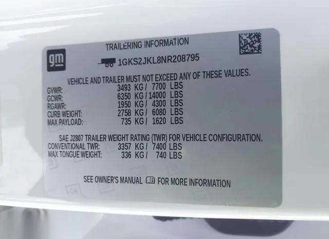 1GKS2JKL8NR208795 2022 2022 GMC Yukon- XI 4Wd Denali 9