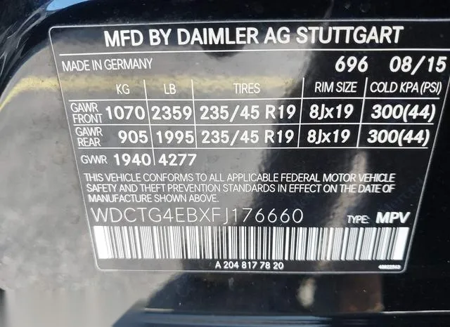 WDCTG4EBXFJ176660 2015 2015 Mercedes-Benz GLA 250 9