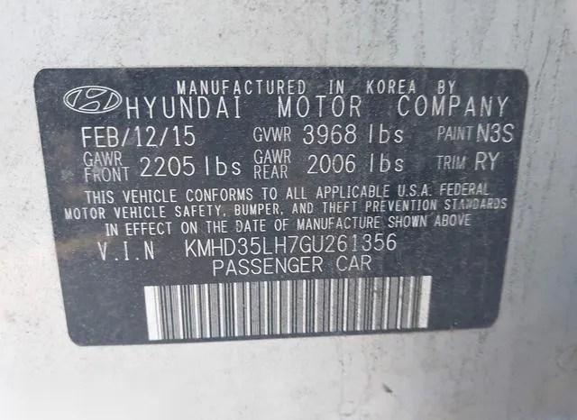 KMHD35LH7GU261356 2016 2016 Hyundai Elantra- GT 9