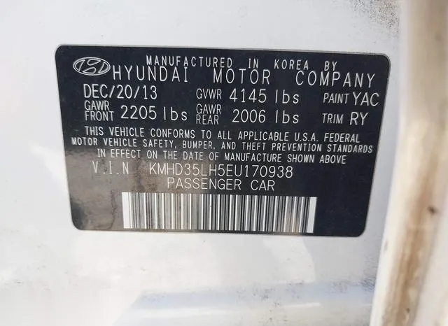 KMHD35LH5EU170938 2014 2014 Hyundai Elantra- GT 9