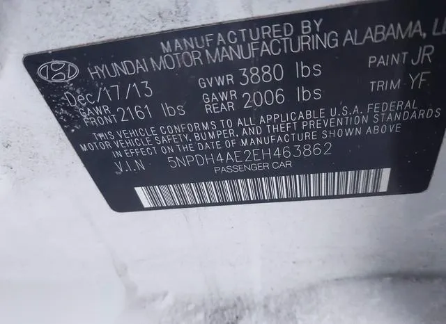 5NPDH4AE2EH463862 2014 2014 Hyundai Elantra- Limited 9