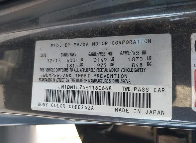 JM1BM1L74E1160668 2014 2014 Mazda 3- I Touring 9