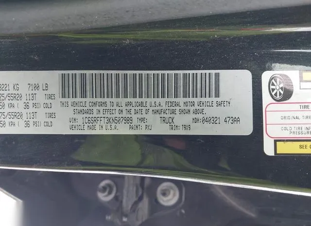 1C6SRFFT3KN507989 2019 2019 RAM 1500- Big Horn/Lone Star  4 9