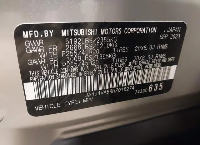 JA4J4VA88RZ018274 2024 2024 Mitsubishi Outlander- Se 2-5 S-Awc 9