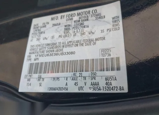 1FMEU63E56UB33080 2006 2006 Ford Explorer- Xlt 9