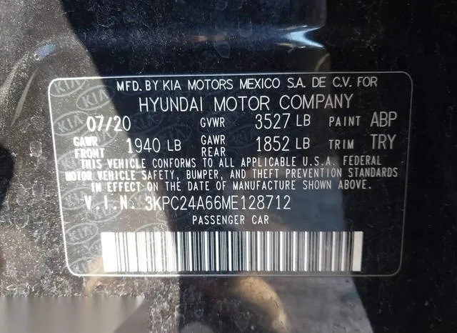 3KPC24A66ME128712 2021 2021 Hyundai Accent- SE 9